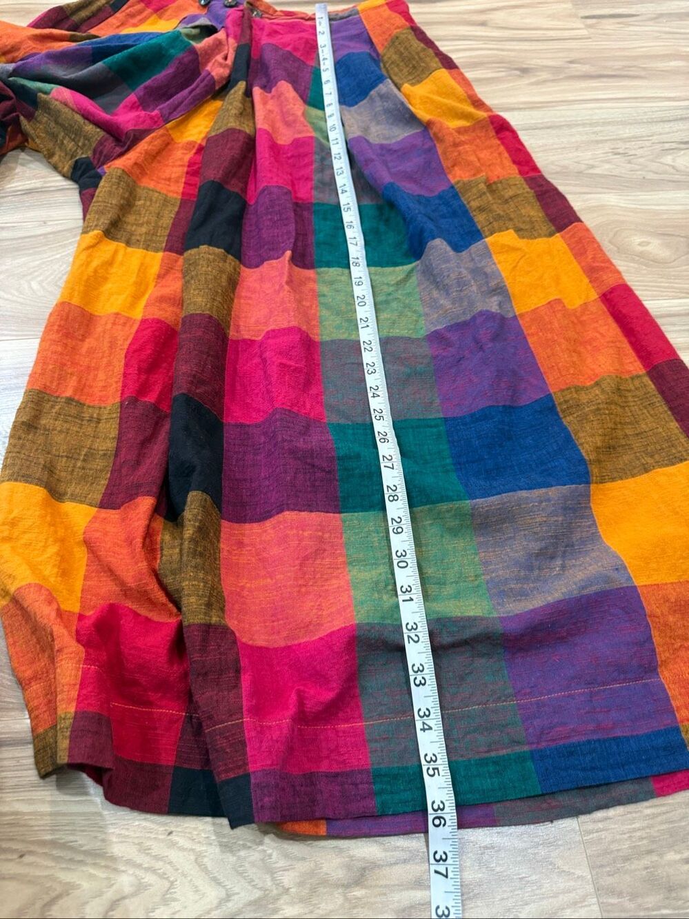 Rujuta Sheth Frida Pants- Multi Chex Bazaar boho lagenlook sz S - Picture 10 of 10